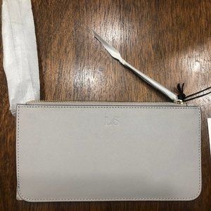 NEW Lo & Sons (L&S) Wristlet Wallet Saffiano Grey